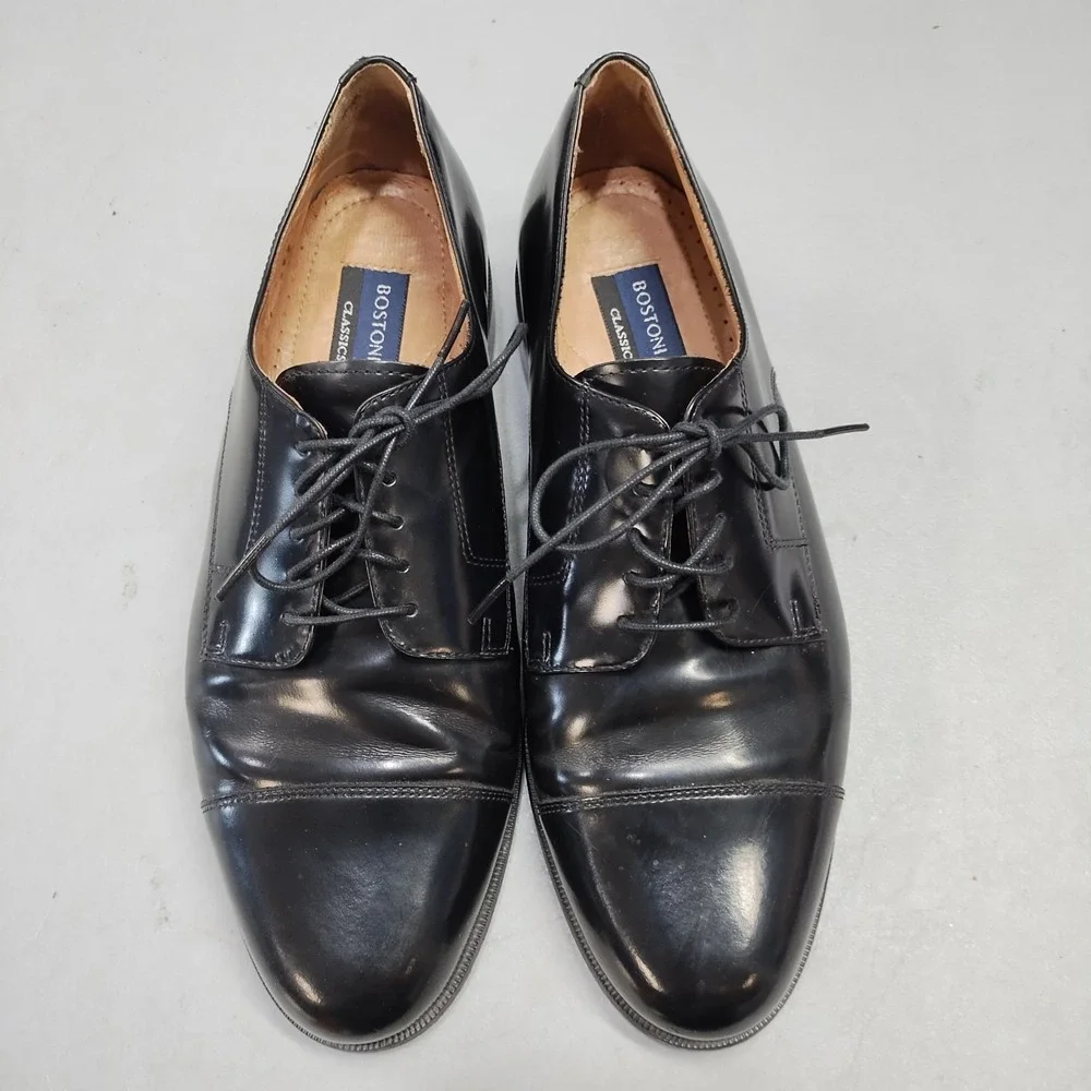 Bostonian Classics Dress Shoes Mens Size 10M Black Leather Almond Toe Lace Up